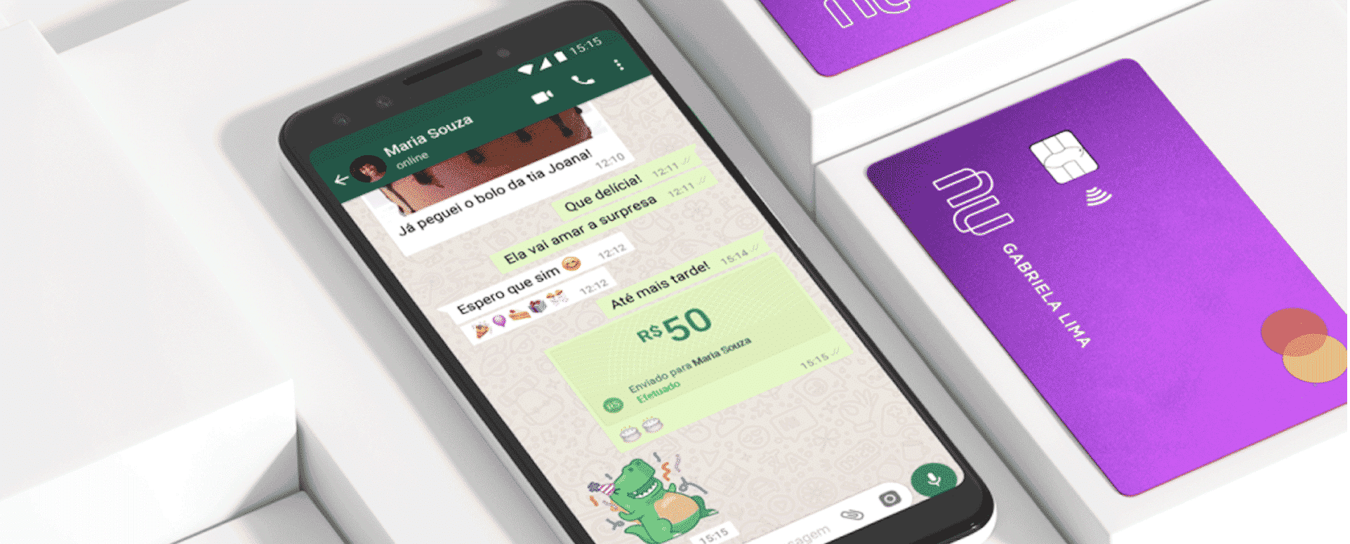 Nubank libera transferências via WhatsApp com cartão de débito