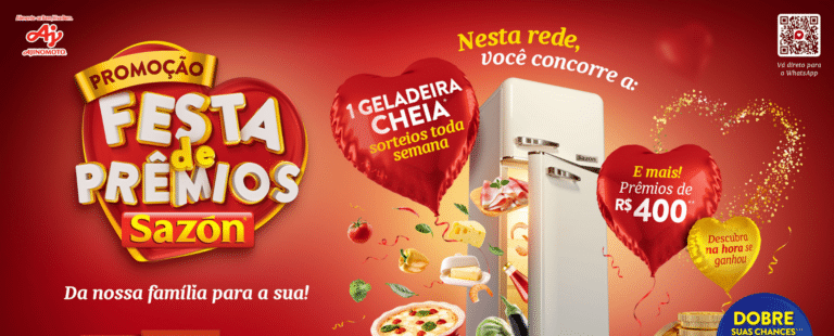 Festa de Prêmios SAZÓN® sorteia geladeira cheia de compras e vales-brindes