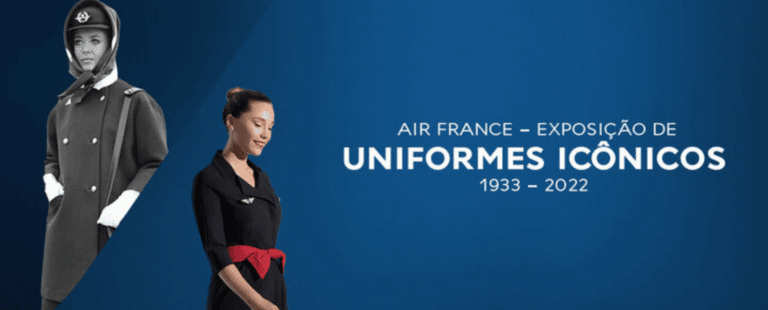 Air France expõe uniformes icônicos e reforça jornada de elegância