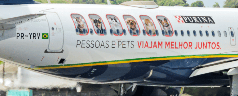 Purina e Azul oferecem snacks gratuitos para pets a bordo