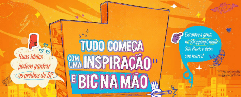 BIC convida público a expressar a criatividade e o resultado será projetado em prédios de SP