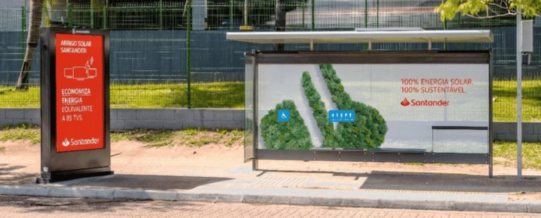 Santander e Eletromidia instalam abrigo de ônibus sustentável no RS