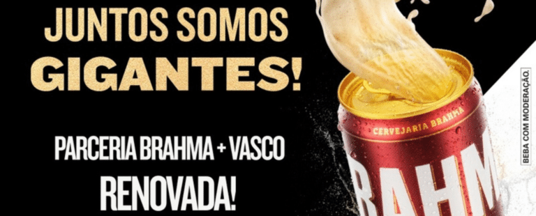 Brahma renova com o Vasco e terá ações para torcedores no Zé Delivery
