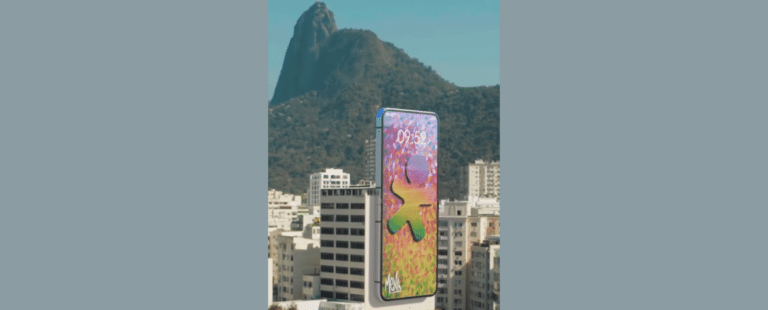 Vivo apresenta Galaxy Z Flip 5 gigante com grafite do Mena no RJ e em SP