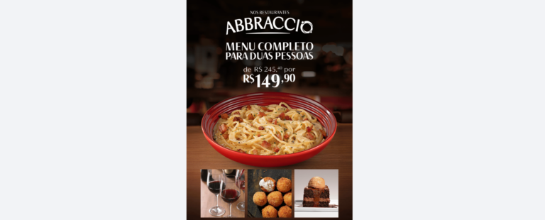 Abbraccio lança um irresistível “Menu para 2” por R＄149,90