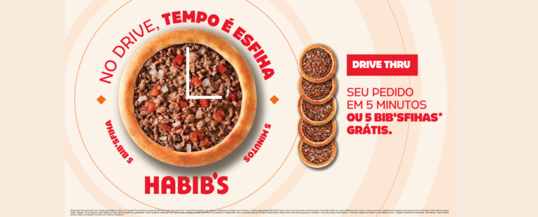   Habib’s prova que ‘no drive, tempo é esfiha’: o pedido em 5 minutos ou 5 bib’sfihas grátis