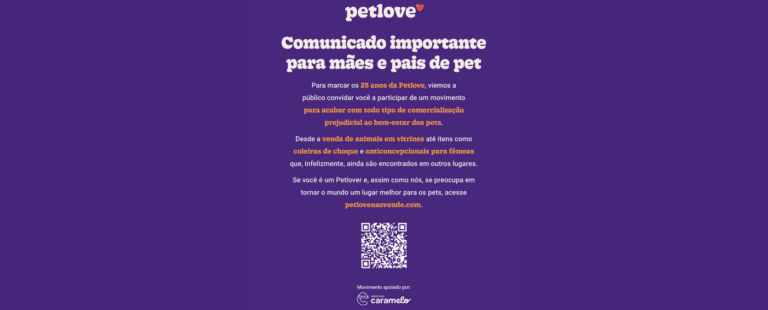 “Petlove não vende”: marca lança movimento contra todo tipo de comercialização prejudicial ao bem-estar dos pets