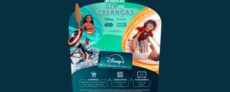 Dia das crianças 2024: além de uma linha extensa de produtos, Disney apresenta campanha com promoção para concorrer a um ano de Dsney+