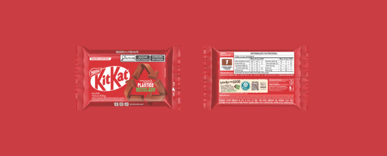 KITKAT® é a primeira marca de chocolates no Brasil a utilizar embalagem feita com 100% de plástico reciclado