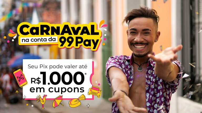 Campanha “Carnaval na Conta da 99Pay” leva vantagens para clientes que fizerem Pix pela conta digital