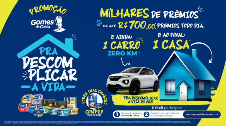 Gomes da Costa lança promoção com sorteio de carro e casa própria em ação de quaresma