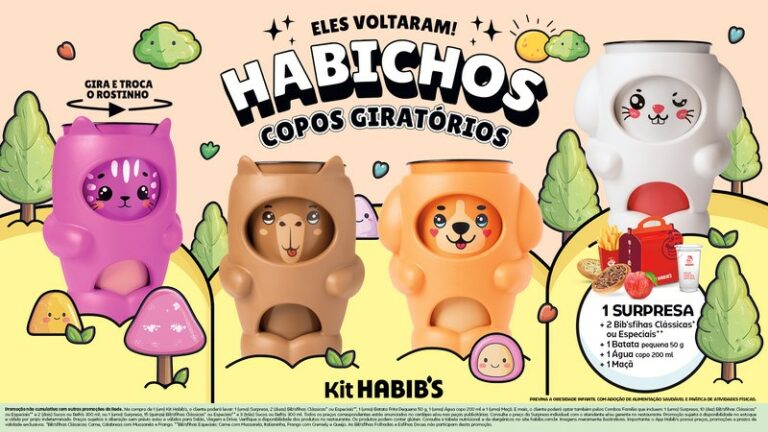 Habib’s traz de volta os Habichos:  linha exclusiva de brindes infantis da rede