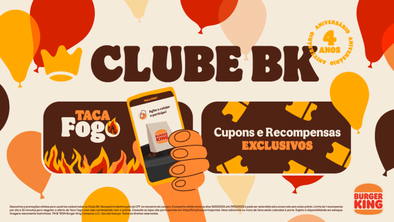 Com 20 milhões de pessoas cadastradas, Clube BK® completa quatro anos e oferece ofertas imperdíveis