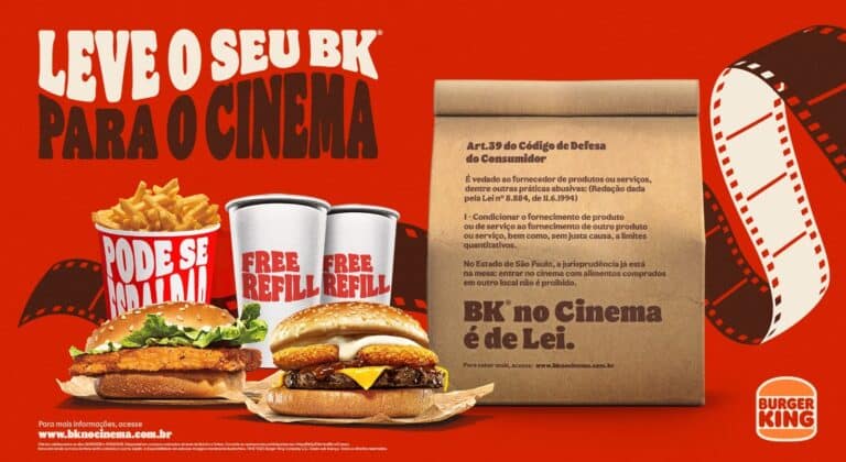BK no Cinema é de Lei: Burger King® inicia movimento  para reforçar o direito do consumidor nas salas de cinema