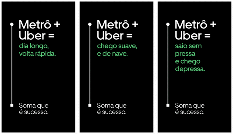 Nova campanha da Uber oferece descontos em conexões com o transporte público