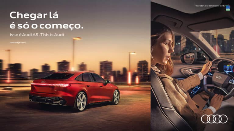 Audi apresenta campanha para o A5, novo modelo que traduz ascensão pessoal em desejo de marca