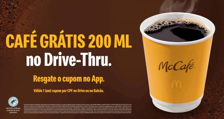 McDonald’s oferece café premium grátis em restaurantes de rodovias e marginais pelo Brasil