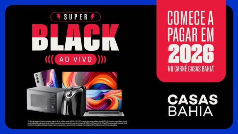 Casas Bahia lança “Batalha de Ofertas” com Hugo Gloss, Léo Dias, Thallysson e Bomtalvão na Super Black Ao Vivo