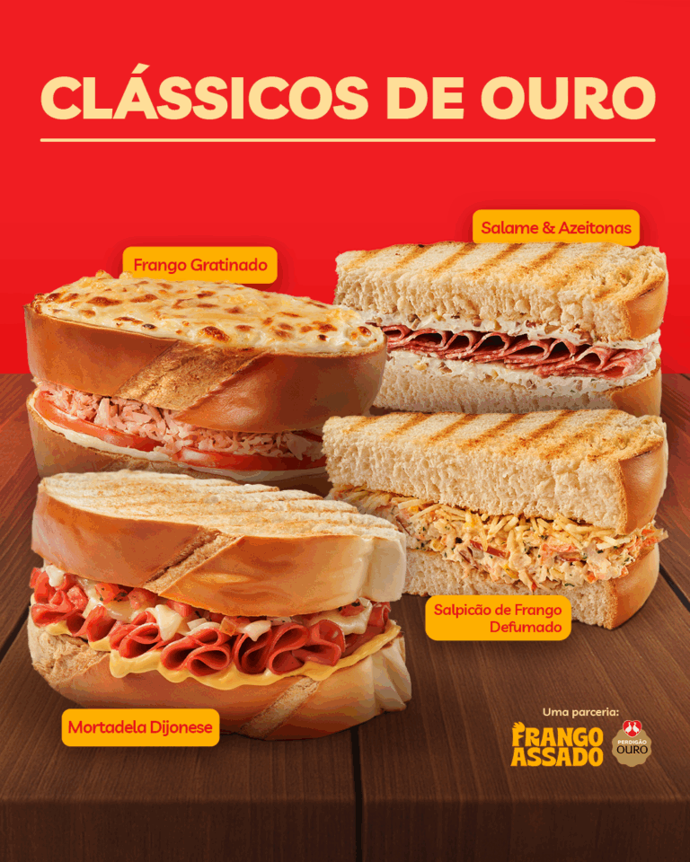 Frango Assado lança nova linha de sanduíches com Ouro Perdigão em parceria com a BRF