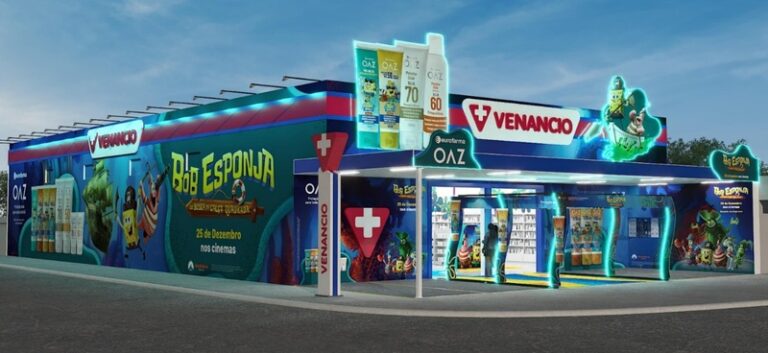 Eurofarma e Paramount Pictures transformam rede Venancio em espaço temático do Bob Esponja para promover proteção solar