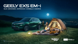 Campanha Estrelas do Geely EX5 EM-i criada pela DRUM com Rodrigo e Maria Hilbert, lançada em abril de 2026 no Brasil