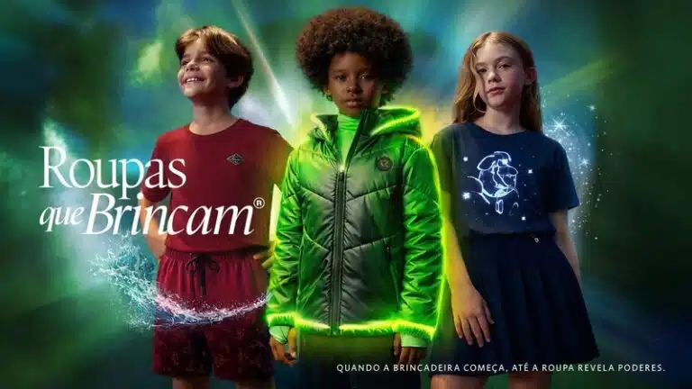 Campanha Roupas que Brincam da Reserva Mini com peças interativas que mudam de cor e revelam estampas secretas na água, lançada em 2026