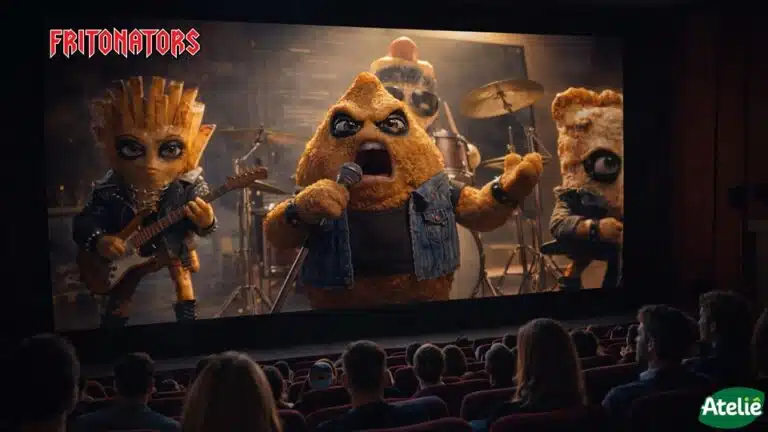 ampanha Fritonators da Ateliê criada pela Inkuba com banda de rock produzida por IA para comunicar alimentos naturais, 2026