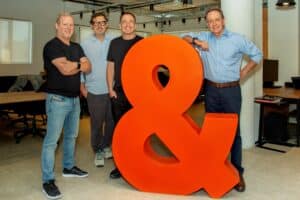 Claudio Gora, Flavio Waiteman, Claudio Kalim da Tech & Soul e Fico Meirelles da Moma Propaganda no lançamento do T&S Group em 2026
