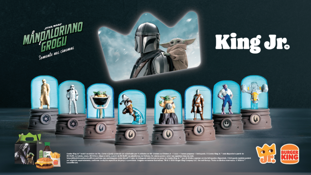 Coleção de brinquedos Star Wars O Mandaloriano e Grogu do Burger King no Combo King Jr lançada em abril de 2026