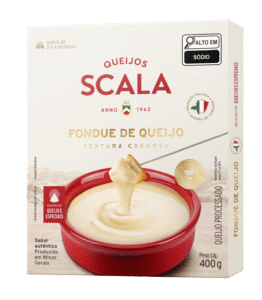 Fondue de Queijos Scala lançado para o inverno de 2026 com gruyère prato mussarela e parmesão maturado pronto em 5 minutos
