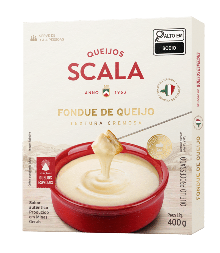 Fondue de Queijos Scala lançado para o inverno de 2026 com gruyère prato mussarela e parmesão maturado pronto em 5 minutos