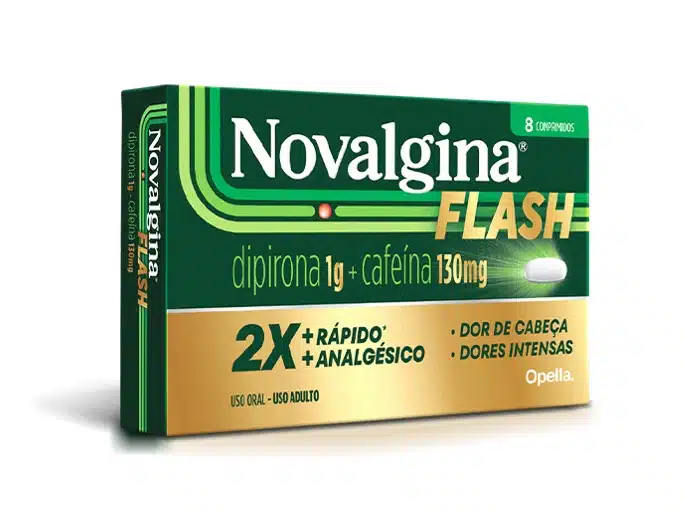 Novalgina Flash novo analgésico da Opella com dipirona 1g e cafeína para alívio da dor de cabeça em 15 minutos lançado em 2026