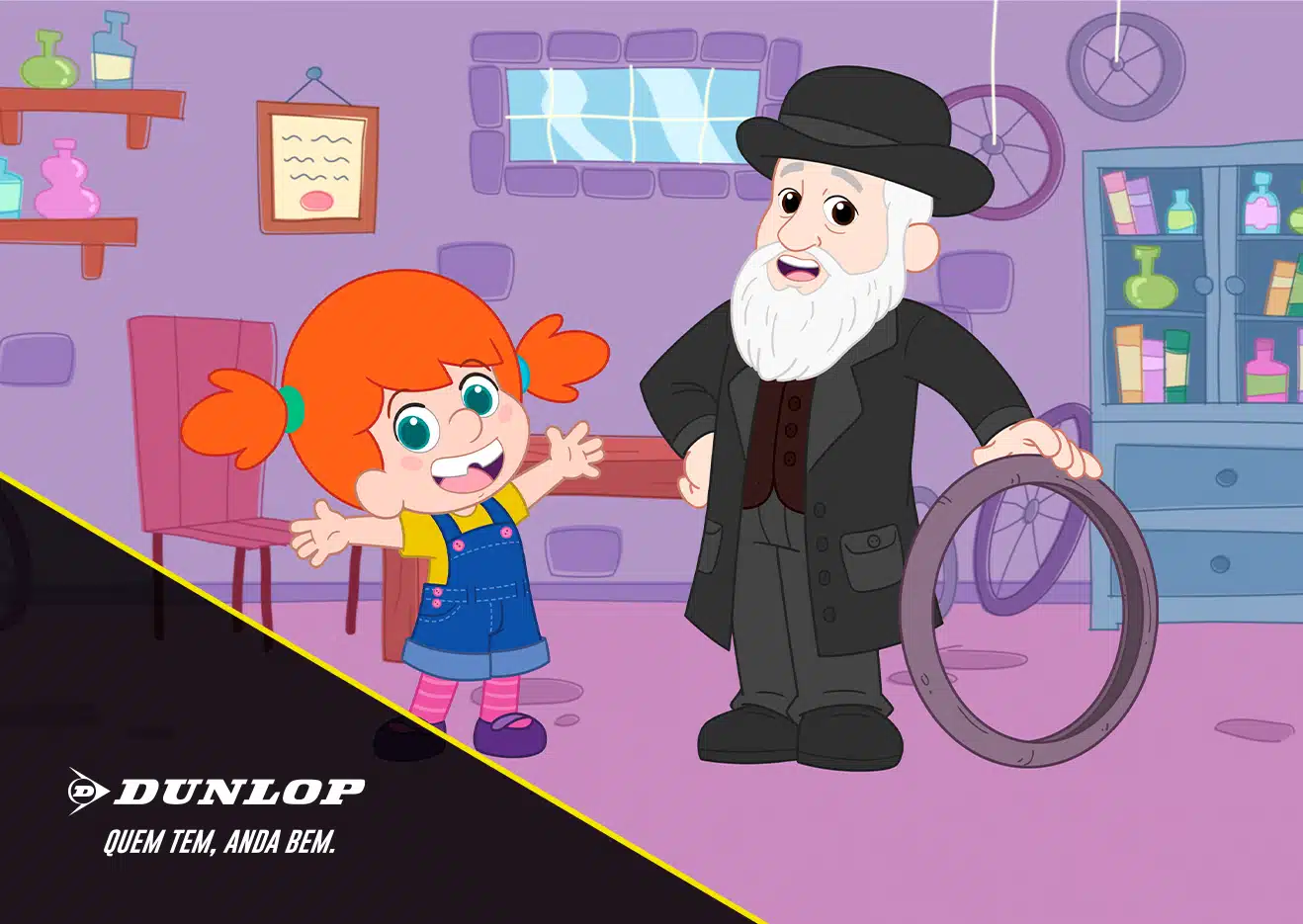 Dunlop conta a história da origem do pneu pneumático em episódio especial do Diário de Mika com a participação de John Boyd Dunlop em junho de 2026