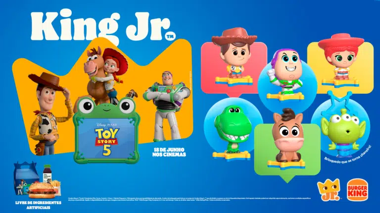 Burger King lança coleção exclusiva de Toy Story 5 com seis brinquedos no Combo King Jr por R$ 24,90 a partir de 3 de junho de 2026
