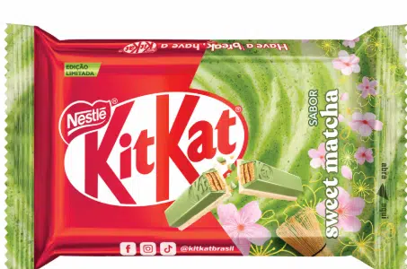 KitKat Matcha edição limitada lançado pela Nestlé em junho de 2026 com exclusividade nas Lojas Americanas no formato de 41,5g