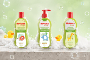 Huggies relança linha Banho Baby com personagens inéditos e fórmula hipoalergênica livre de lágrimas chegando ao mercado em julho de 2026