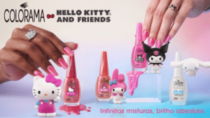 Colorama lança coleção Hello Kitty e Friends com efeito pó cromado inédito e quatro esmaltes veganos 6 Free em junho de 2026