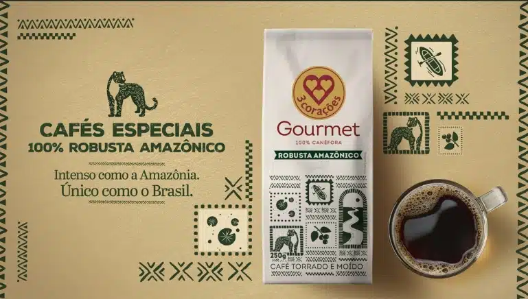 3 Corações lança Robusta Amazônico Gourmet torrado e moído com grãos Canéfora de Rondônia apresentado no evento Voa Brasil de Alex Atala em Nova York em junho de 2026