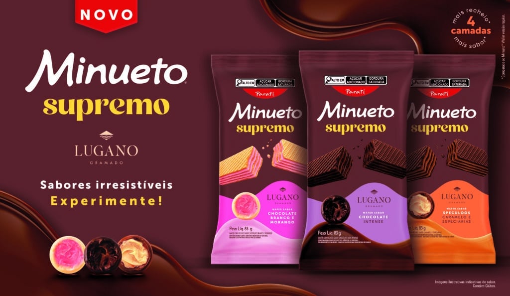 Minueto Supremo Lugano Chocolates wafer novo lançamento