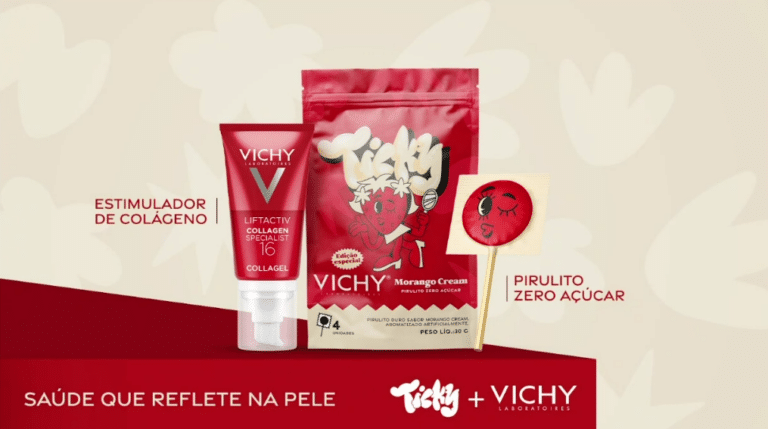 Ticky Vichy colaboração pirulito morango cream Sophia Cit