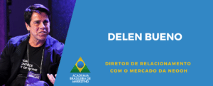 Delen Bueno, da NEOOH, durante entrevista ao Podcast da Academia Brasileira de Marketing