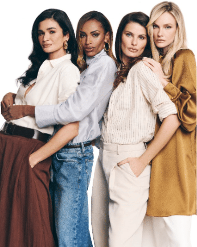 Carol Trentini, Isabeli Fontana, Carol Ribeiro e Anabela Santos na campanha de 50 anos da C&A