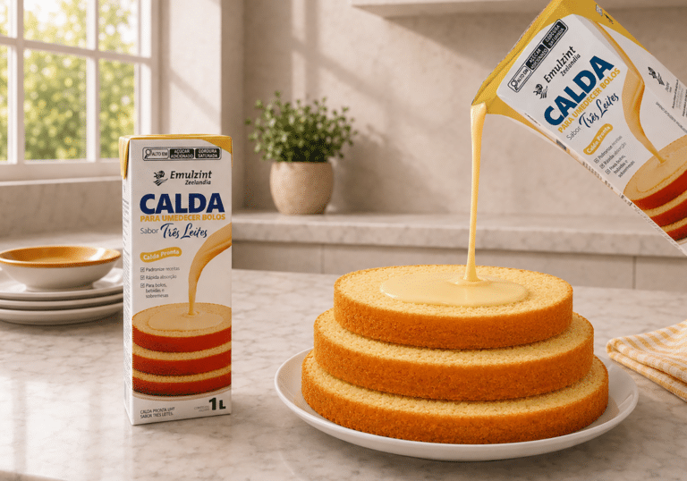 Calda para Umedecer Bolos sabor Três Leites, da Emulzint