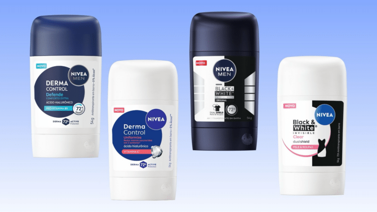 Linha de desodorantes stick NIVEA Black & White e Derma Control"