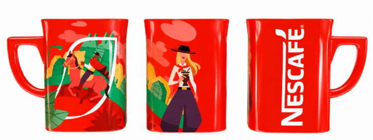 Caneca vermelha Nescafé edição Especial Farroupilha