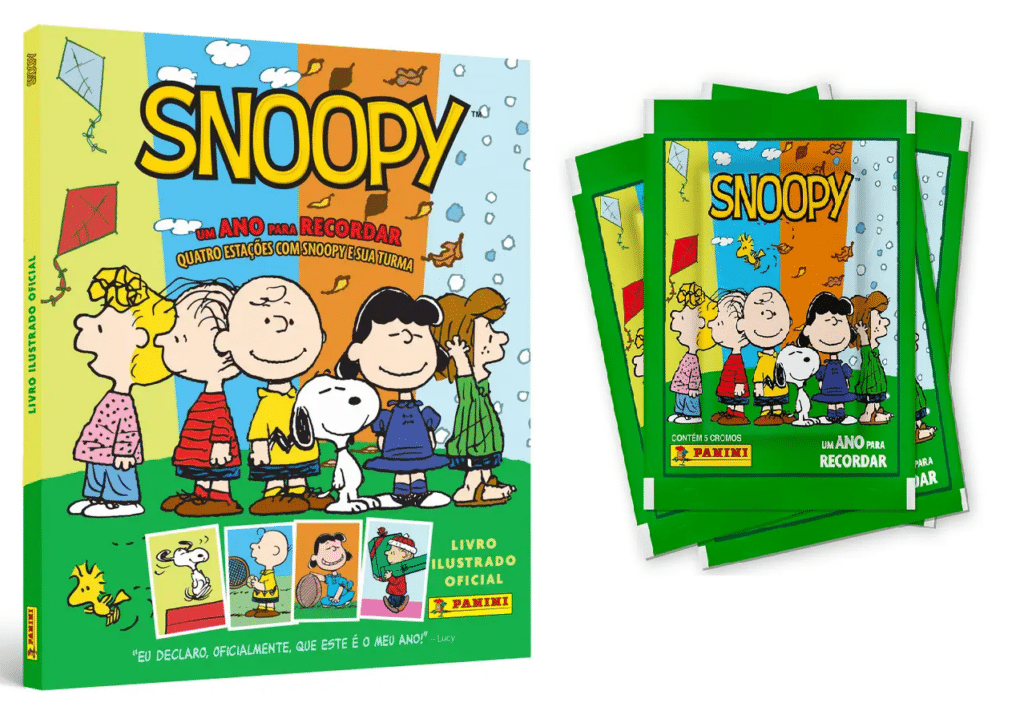 Álbum de figurinhas Snoopy – Um Ano para Recordar, da Panini
