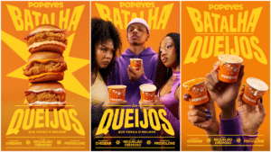 Popeyes® lança “Batalha dos Queijos” com duelo de rappers e apresenta os novos “Molhões” nas opções Requeijão Cremoso, sabor Cheddar e sabor Provolone