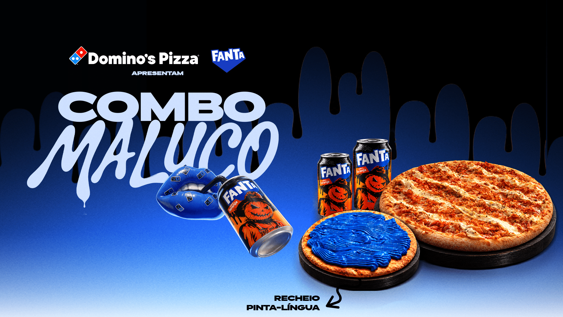 Domino’s lança pizza inédita que pinta a língua de azul