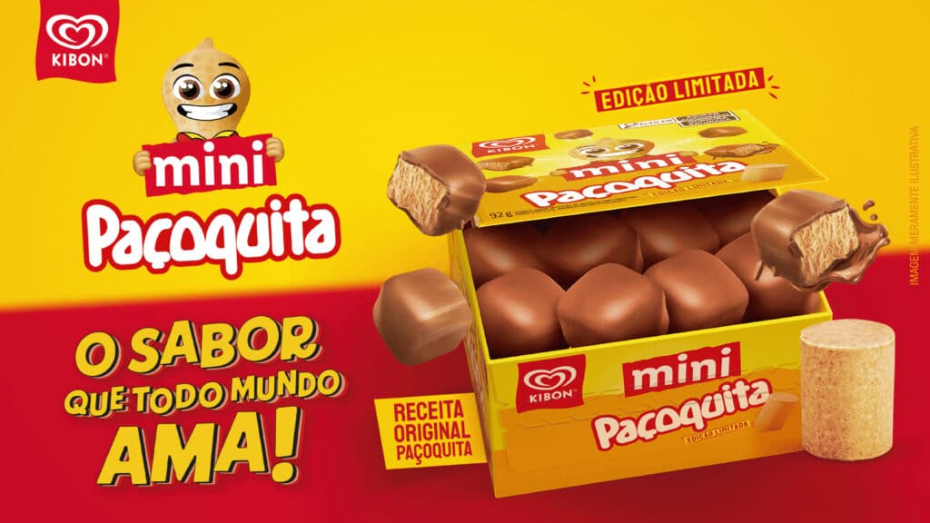 Caixinha do Mini Paçoquita, collab entre Paçoquita e Kibon