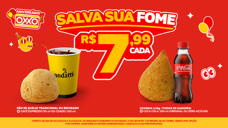 OXXO faz 6 anos no Brasil com combos de R$ 7,99 em outubro